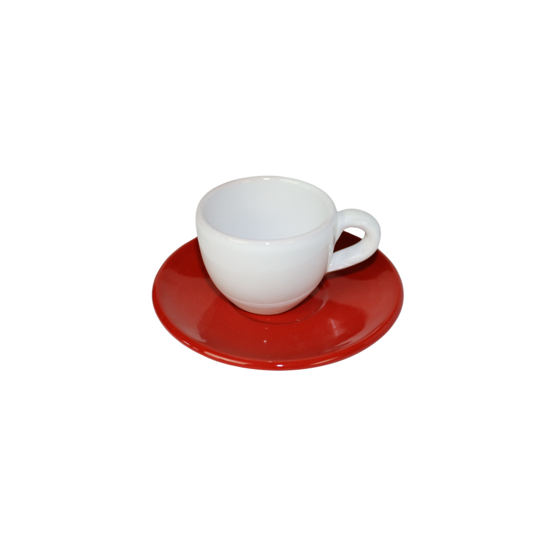 Tazzine in ceramica natalizia rosse e bianche