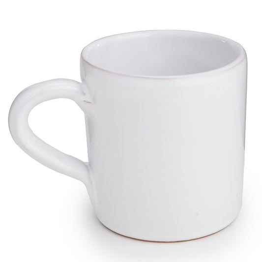 Bicchiere in ceramica con manico bianco 